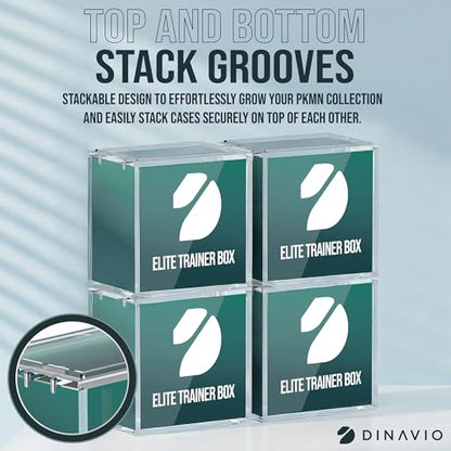 Dinavio Crafthouse Elite Trainer Box Acrylic Display Case Stackable 3 Pack - 8mm + 5mm Ultra Thick Acrylic with N52 Strong Magnets - ETB Case Protector - Compatible with Elite Trainer Boxes (3 Pack) - size: Elite Trainer Box Case (3 Pack)