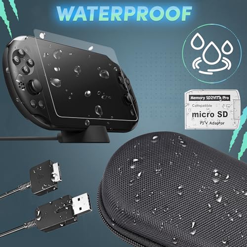 Skywin 4 in 1 Kit for PS Vita 2000 Slim, PS Vita Case - 1 Pack | Case with Front & Back Protector, Adapter Charger Cable & Micro SD Card - size: 4-in-1 Kit