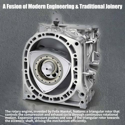 3D Wooden Puzzle for Adults, Mechanical Wooden Rotary Engine Model Kit to Build, 270+PCS DIY Assembly Steampunk Puzzle Engine Kit Craft Decor Gift, KIT Version