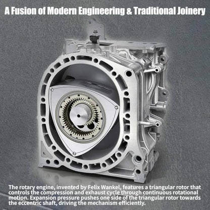 3D Wooden Puzzle for Adults, Mechanical Wooden Rotary Engine Model Kit to Build, 270+PCS DIY Assembly Steampunk Puzzle Engine Kit Craft Decor Gift, KIT Version