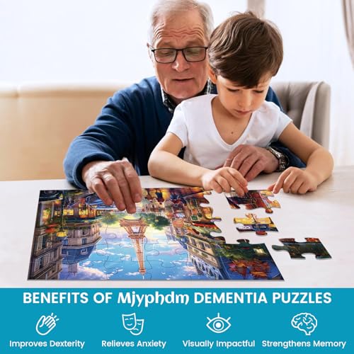 6 Packs 36 Pieces Large Puzzles for Seniors,Dementia Puzzles for Elderly Adults,Jigsaw Puzzles for Adults Seniors with Alzheimer's Dementia with 6 Storage Bags - style: Dog Birthday Flowers