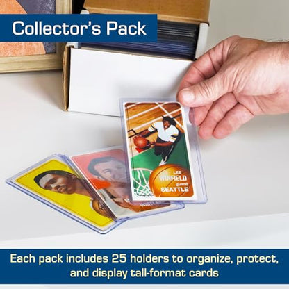 BCW Tall Card Topload Holders – 25 Pack | Premium Top Loaders for Sports Trading Cards | Fits Tall Basketball, Football, Widevision Cards | Clear Rigid Toploader Card Protectors