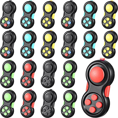 Woanger 24 Pcs Pad Classic Retro Controller Game Pad Controller Handheld Sensory Educational Toy for Relieving Stress ADHD ADD OCD Autism Anxiety(Solid Style)