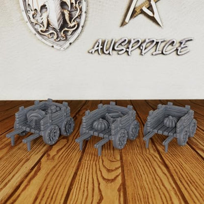 AUSPDICE Merchant Cart Tabletop Unpainted Miniature, 28mm DND Terrain AS734 | Fantasy Role Playing Scenery for Dungeons and Dragons, TTRPG Games, Merchant Encounters and Medieval Market Theming