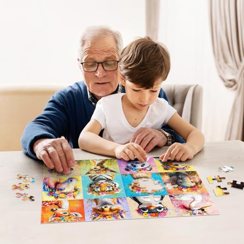 100 Piece Puzzles for Kids Ages 4-8 - Animals Flower Cupcakes Donuts Puzzle for Kids Ages 8-10 Large Puzzles for Senior Jigsaw Puzzles for Kid Ages 6-8 Year Old Educational Puzzle Toys 4-Pack - style: Wild Animals Portraits Flowers Donuts