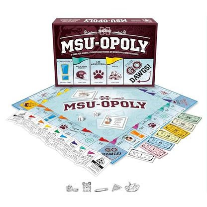 Late for the Sky Mississippi State University Opoly Board Game for 2–6 Players, Ages 12+, College Campus Theme Family Strategy Party Game