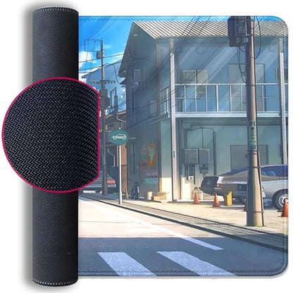 Anime Tokyo Street Japanese Mouse Pad,Large Extended Gaming Mouse Mat with Stitched Edges,Non-Slip Waterproof Rubber Base Desk Mat for Office Work Home Games Desk Pad(27.5X11.8 in) - color: Japanese Street
