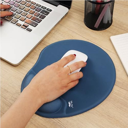 Mr. Pen- Ergonomic Mouse Pad with Wrist Rest | Breathable Fabric with Memory Foam Cushion, Non-Slip Rubber Base, Gel Mouse Pad with Wrist Support - color: Navy Blue