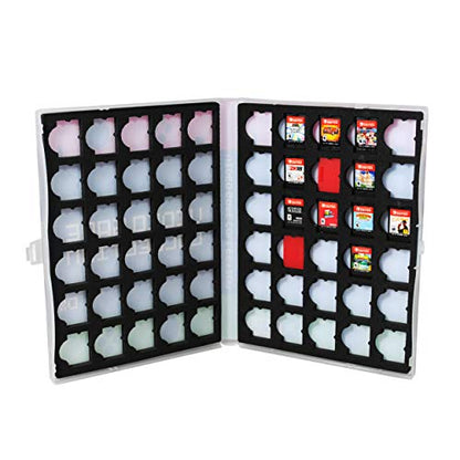 UniKeep Game Case for Nintendo Switch Cartridges - Holds 60 Video Games Securely in Foam | Heavy Duty Compact Travel Storage Binder & Protective Holder Organizer with Snap-Lock Closure - color: pink / green