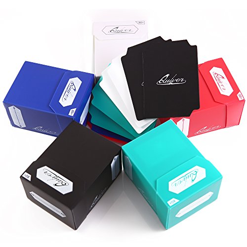 Quiver Time Deck Blocks 80+, Set of 5 MTG Deck Boxes with Dividers | Set of 5 deck boxes in white, black, blue, red and green, 80+ cards and 2 dividers per box, MTG and TCG - color: White, Black, Blue, Red & Green, size: 80+
