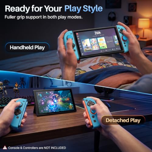 TNP JoyCon Cover for Nintendo Switch 2 Controller Case, Light Blue | 2-Piece Anti-Slip Skin Set for Left and Right Joy-Con 2 Controllers with Matching Thumb Grip Caps; Controllers Not Included - color: Light Blue