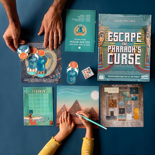 Talking Tables Crack THE CASE Egyptian Escape Room Game Pharaoh`s Curse Escape Room Game Ancient Egypt Themed Family Games for Kids Teens Puzzles Clues Brain Teaser Puzzles Ages 9+ 1-6 Players