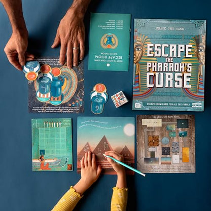 Talking Tables Crack THE CASE Egyptian Escape Room Game Pharaoh`s Curse Escape Room Game Ancient Egypt Themed Family Games for Kids Teens Puzzles Clues Brain Teaser Puzzles Ages 9+ 1-6 Players