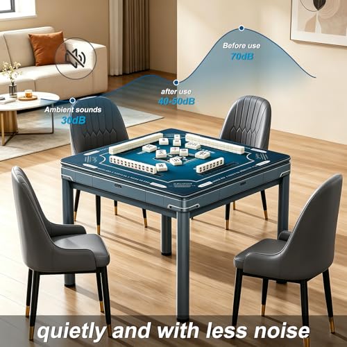 Rolled Shipping Mahjong Mat for Table 32.4''x32.4'', No Creases, Mah Jongg Mat with Carrying Bag for American Mahjong, Poker, Board Games, Card Games & Dominoes (Navy Blue) - color: Navy Blue