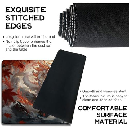for MTG Playmat 24 x 14 Inches Dragon Magic Play Mat Card Game Mat for Magic The Gathering TCG PTCG Playmat with Free Storage Bags Non-Slip Backing and Stitched Edge - color: Dragon No With Zones
