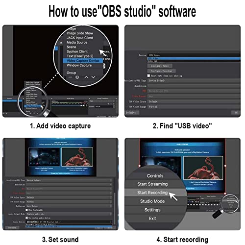 Video Capture Card, Hdmi Video Capture Card, USB Capture Card,4K HDMI to USB2.0, Record via DSLR Camcorder Cam for High Definition Acquisition, for Broadcasting, Amamzing Record, Meeting,ect. (Black)