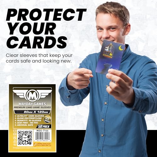 Mayday Games Dixit Premium Card Sleeves - 80x120mm 90 Micron Thick, 50 Per Pack, Oversized Clear Board Game Card Sleeves - MDG-7146