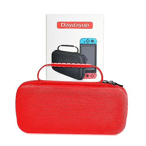 daydayup Switch Carrying Case Compatible with Nintendo Switch/Switch OLED, with 20 Games Cartridges Protective Hard Shell Travel Carrying Pouch DS Case - color: Red, size: 2017-Inch
