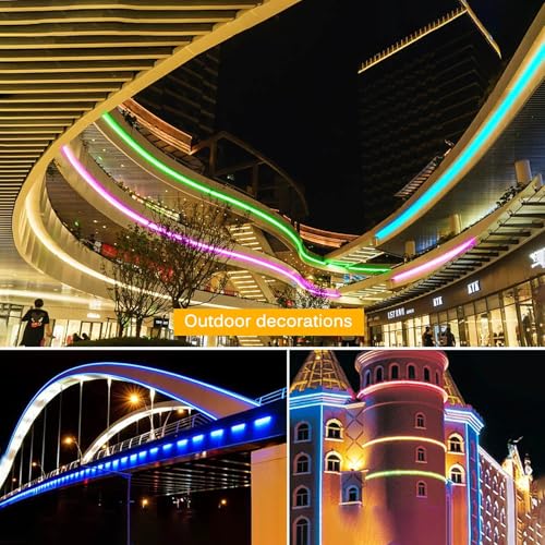 Aroste 16.4-Foot RGB neon Light Strip, Festive Decoration Light Strip | Waterproof IP67 light strip, supporting remote control and app control, suitable for bedroom and gaming LED light strips