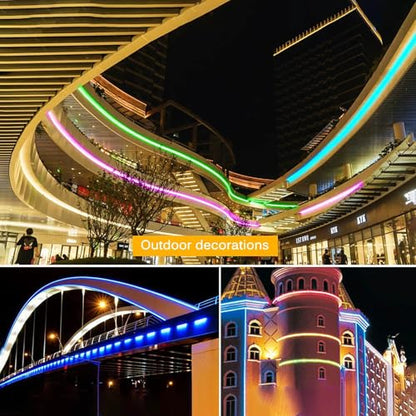 Aroste 16.4-Foot RGB neon Light Strip, Festive Decoration Light Strip | Waterproof IP67 light strip, supporting remote control and app control, suitable for bedroom and gaming LED light strips