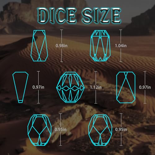 FONVGOGO Metal DND Dice Set, 7 Dungeons and Dragon Dice Stonehenge Design | Unique Cool D and D Metal Dice Set for RPG Role Playing Games, Blue Polyhedral Dice, DND Gifts for Tabletop Games - color: S Blue