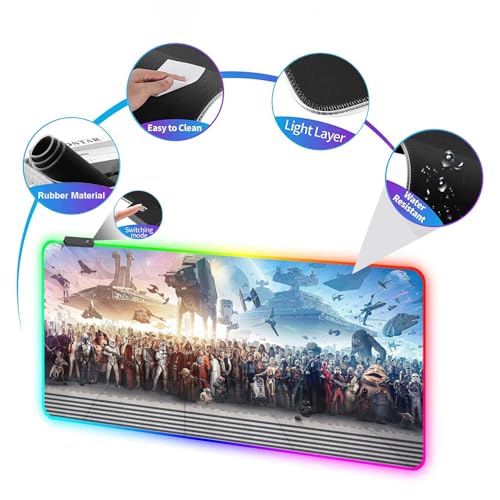 XXL Large Gaming RGB Mouse Pad The Chosen One Custom Desk Pad,Mousepad with Anti-Slip Rubber Base,Stitched Frame Mouse Mat,Portable Desk Mat for Computer Keyboard Mice Laptop & PC,31.5X15.7 Inch - color: Pattern(rgb1)