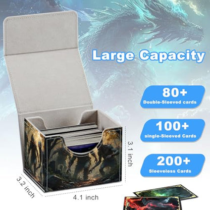 Zombies Deck Box for MTG Commander | Holds 100+ Double-Sleeved Cards | Strong Magnetic TCG Card Case for Collectible Games - color: Zombies
