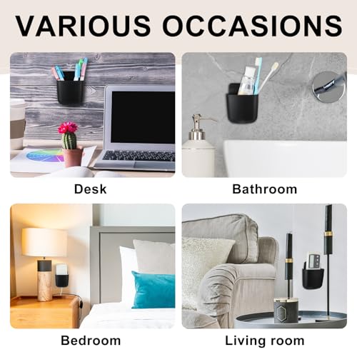 Remote Control Holder Wall Mount Remote Organizer Storage Box | 12PCS Remote Organizers, No Drill Design for Remote Controls, Phones and Home Office Organization