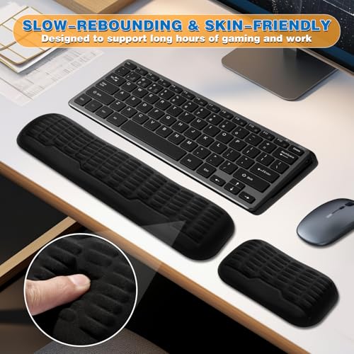 UnivoColors Ergonomic Mouse Wrist Rest,Latest 3.0 Wave Curve Design,High-Resilience Memory Foam Non-Slip Base,Reduces Wrist Fatigue,Ideal for Office Gaming & Long Hours of Use(Grey) - color: Grey, style: Mouse Wrist Pad