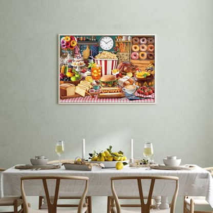 Food Feast Jigsaw Puzzles, Puzzles for Adults 1000 Pieces, Lumière's Banquet Impossible Challenging Puzzles Game, Interlock Perfectly No Dust, Gifts for Easter Father's Mother’s Day - color: Lumière's Banquet