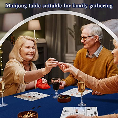 Frienda Game Table Cover Felt Game Tablecover Folding Tablecloth for Card for Playing Poker Cards Mahjong Puzzles Board Games, Table Not Included(Blue,34 x 34 x 4 Inch) - color: Blue