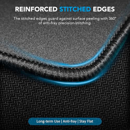Large Mouse Pad Gaming, 31.5" x 15.7" Desk Mat with Non-Slip Rubber Base | Gaming Mousepad with Stitched Edges, Waterproof XXL Computer Long Keyboard Mouse Mat for Gamer, Office & Home, Black - color: Black, size: 31.5L x 15.7W inches