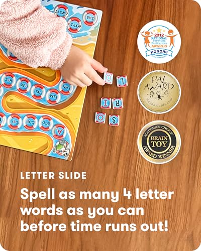 SimplyFun Letter Slide - Enhance Vocabulary and Language Skills with This Educational Game, Focused on Spelling, Consonants & Vowels, Fun for 2-4 Players, Ages 7 & Up - style: Letter Slide