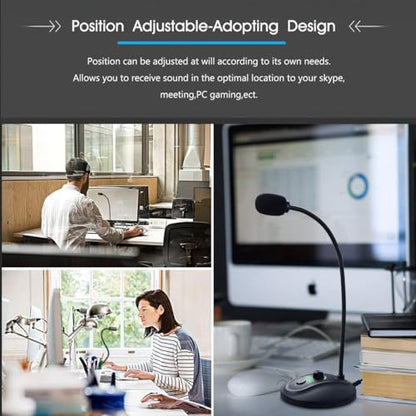 USB Computer Microphone with Mute Button, Plug&Play Condenser, Desktop, PC, Laptop, Mac, PS4 Mic -360 Gooseneck Design -Recording, Dictation, YouTube, Gaming, Streaming - color: JV-601Pro