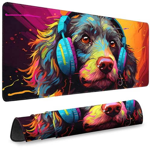 Gaming Mouse Pad, Desk Mat for Keyboard and Mouse, Large Mouse Pad for Desk, Computer Mousepad - color: Cool Dog Head 1