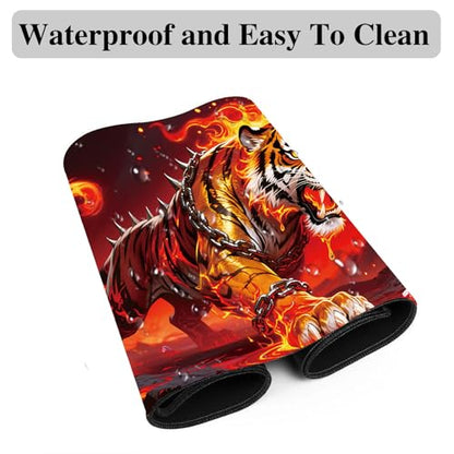 for MTG Playmat, for TCG Play Mat, 24 x 14 inches, Magic Game Card Mat Commander Playmat,Trading Card Inked Game Mat,Battle Game Rubber Non-Slip Mat - Tiger - color: Tiger