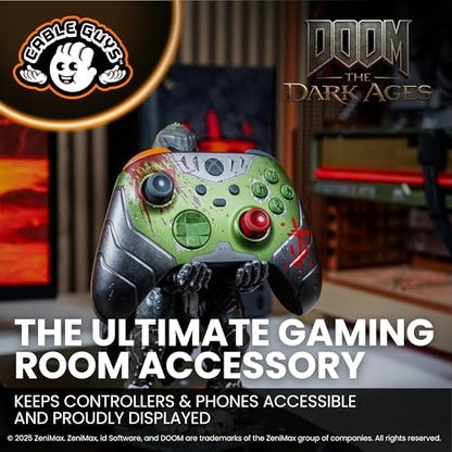 Cableguys Doomslayer Controller Holder & Phone Stand - Gaming Setup Accessories for Desk and Game Room, Controller Stand Compatible with Xbox, PlayStation & Most Standard Game Controllers