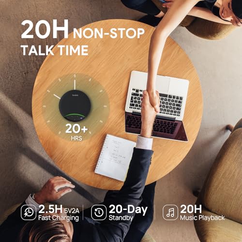 Yealink Sp92 Conference Speaker and Microphone Teams Certified Mic with Al Noise Cancelling 20H Call Time USB Speakerphone for Small Meeting Room, Bluetooth Speaker for Computer/Laptop - color: Black- SP92 USB C/A (No Dongle)