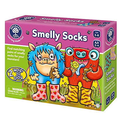 ORCHARD TOYS Moose Smelly Socks Game. Find Matching Pairs of Socks for Your Monsters! for Ages 3-6 and 2-4 Players - style: Smelly Socks