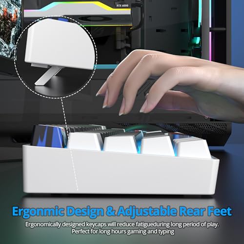 Protable 60% Percent Gaming Keyboard Mechanical, Mini Compact Ice-Blue LED Backlit 68 Keys Wired Office Keyboard with Red Switch for Mac/Win/PS4/PS5(68Black/red Switch) - color: 68Black/red Switch