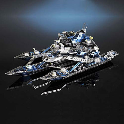 Microworld 3D Metal Puzzle, Military Leader Battleship No.1 Metal Model Kit, Great Challenge 3D Puzzles for Adults, DIY Brain Teaser Assembly Puzzle for Gift - 198 Pieces - color: Battleship No.1