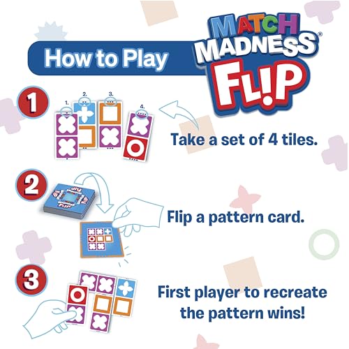 Foxmind Games: Match Madness Flip - Travel Sized Pattern Matching Puzzle Game, Develop Problem Solving-Logic-Fine Motor Skills, Kids 7+, 1-2 Players - style: Travel
