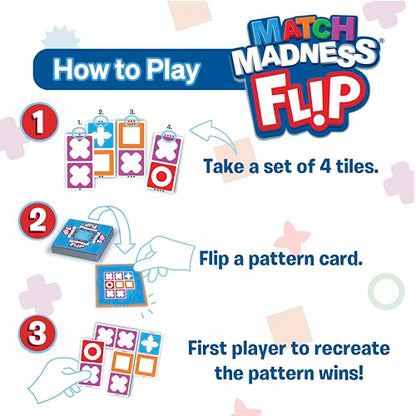 Foxmind Games: Match Madness Flip - Travel Sized Pattern Matching Puzzle Game, Develop Problem Solving-Logic-Fine Motor Skills, Kids 7+, 1-2 Players - style: Travel
