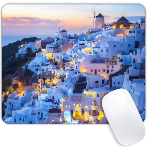 Square Mouse Pad Greek Architecture,Gaming Mouse Pads for Desk,Soft Computer Waterproof Non-Slip Mouse Mat - color: Greek architecture