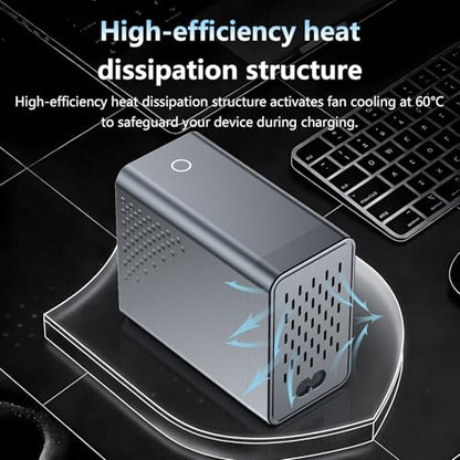 140W 6-Port GaN USB C Charging Station with LCD Smart Display, Desktop Fast Charger for Multiple Devices, Compatible with MacBook, iPhone, iPad, Galaxy, Home Office,Gaming Accessories