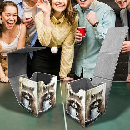 Raccoon Card Deck Box, MTG Commander Deck Box Card Deck Case for Trading Cards, 100+ Sleeved Cards with PU Leather Magnetic Card Storage Box for TCG CCG Magic Cards - color: 416