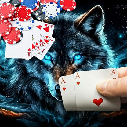 Wolf with Glowing Blue Eyes for MTG & TCG Playmat Mouse Pad,BFDHGQZC 24" x 14" Game Mat for MTG/RPG/CCG Trading Card Game Playmats Table Mat Perfect for Card Games Video Games Computer Office - color: Wolf With Glowing Blue Eyes