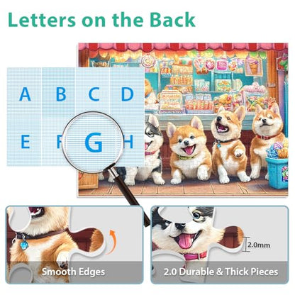 300 Piece Puzzles for Adults, Cute Dogs Jigsaw Puzzle for Adults Kids Seniors, Recycled Cardboard XLarge Piece Puzzle 300 Piece, Challenging Game Family Activity Great Gift for Friends 20.5 * 15 in - style: Dogs