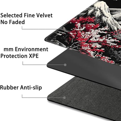 for MTG Game Playmat - 24 x 14 inches with Dices and Storage Bags, Non-Slip Base for TCG and Board Game Card Mats, Trading Card Games Mat, Mount Fuji Japanese Landscape Collectible Card Playmats - color: Jv-playmat-p7-1-g194