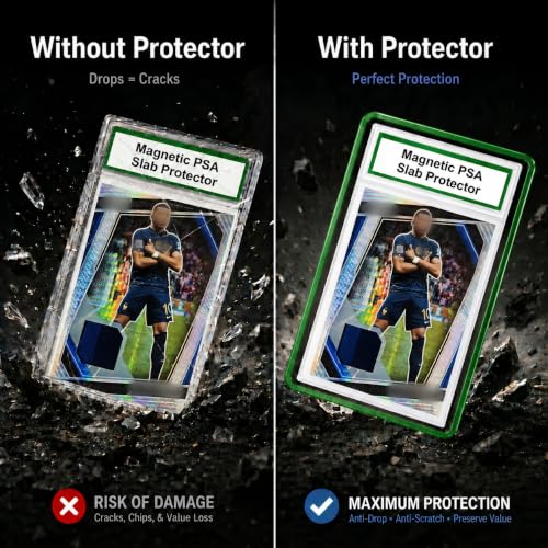 PSA Slab Case with 9-Point Secure Lock, Aluminum Alloy Graded Card Case, Magnetic UV Protection Slab Protector Fits 35PT PSA, CGC, CSG Cards, Professional Display Frame for Sports Cards (grass green) - color: grass green